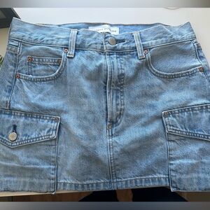 Denim Forum Mid-Rise Blue Cargo Skirt